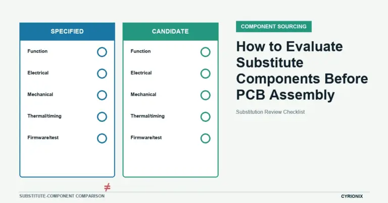Substitute-component comparison for How to Evaluate Substitute Components Before PCB Assembly