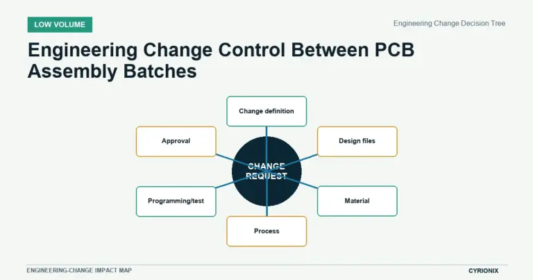 Engineering-change impact map for Engineering Change Control Between PCB Assembly Batches