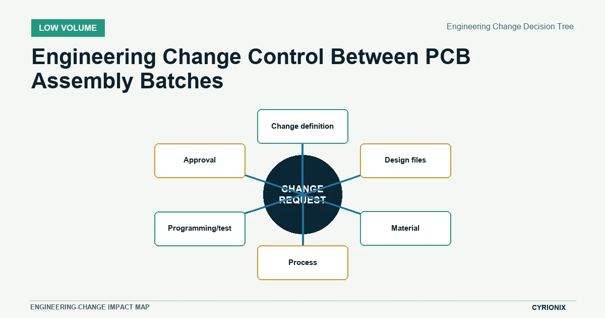 Engineering Change Decision Tree for low volume PCB assembly decisions