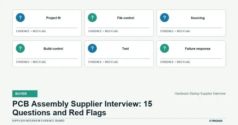 Supplier interview evidence board for PCB Assembly Supplier Interview: 15 Questions and Red Flags