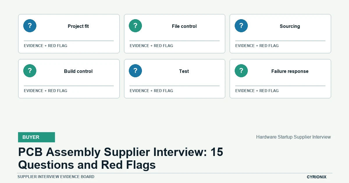Hardware Startup Supplier Interview for buyer PCB assembly decisions
