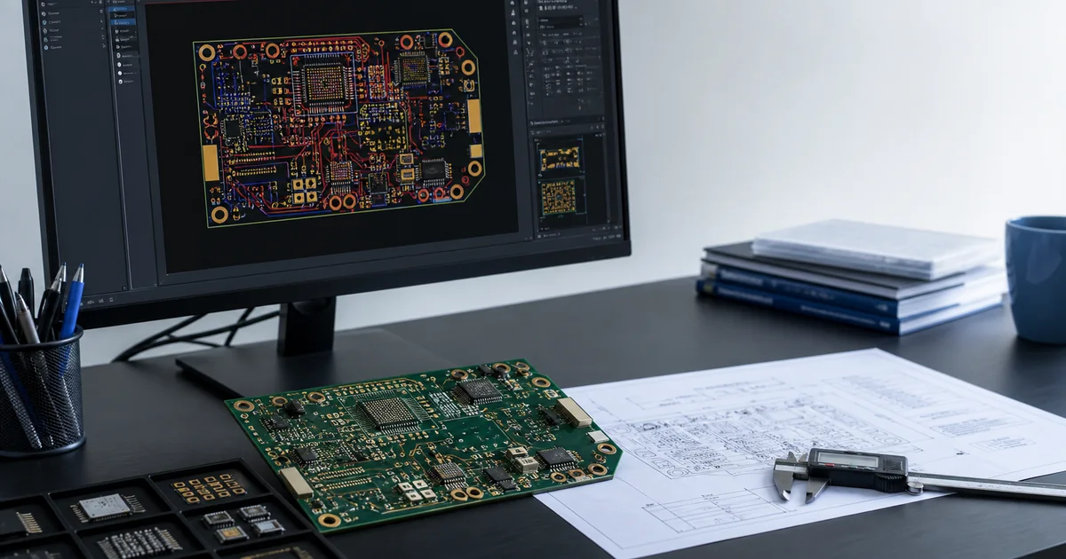 Matching PCB CAD layout, assembled board and manufacturing drawing under DFM review