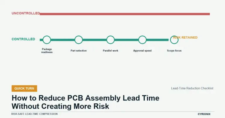 Risk-safe lead-time compression for How to Reduce PCB Assembly Lead Time Without Creating More Risk