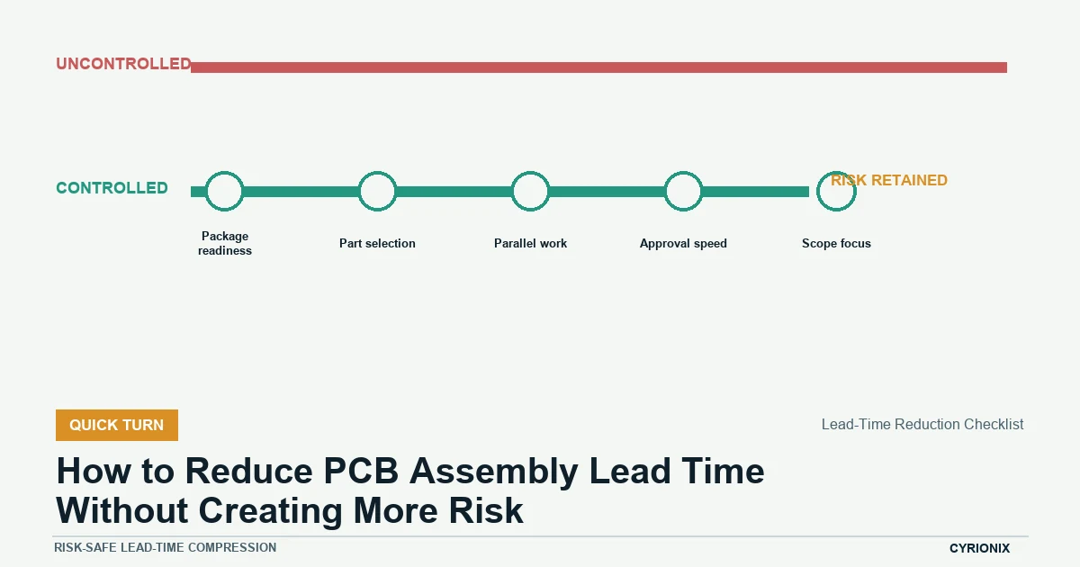 Risk-safe lead-time compression for How to Reduce PCB Assembly Lead Time Without Creating More Risk