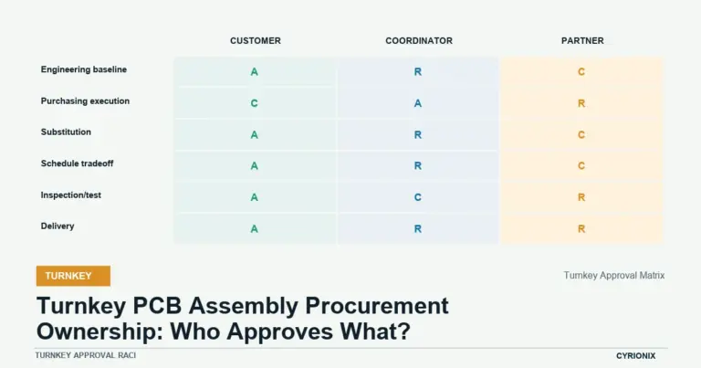 Turnkey approval RACI for Turnkey PCB Assembly Procurement Ownership: Who Approves What?