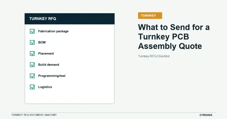 Turnkey RFQ document anatomy for What to Send for a Turnkey PCB Assembly Quote